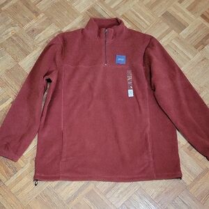 Croft & Barrow Men's Burnt Umber 1/4 Zip Fleece Pullover Big & Tall SIZE 2XLT